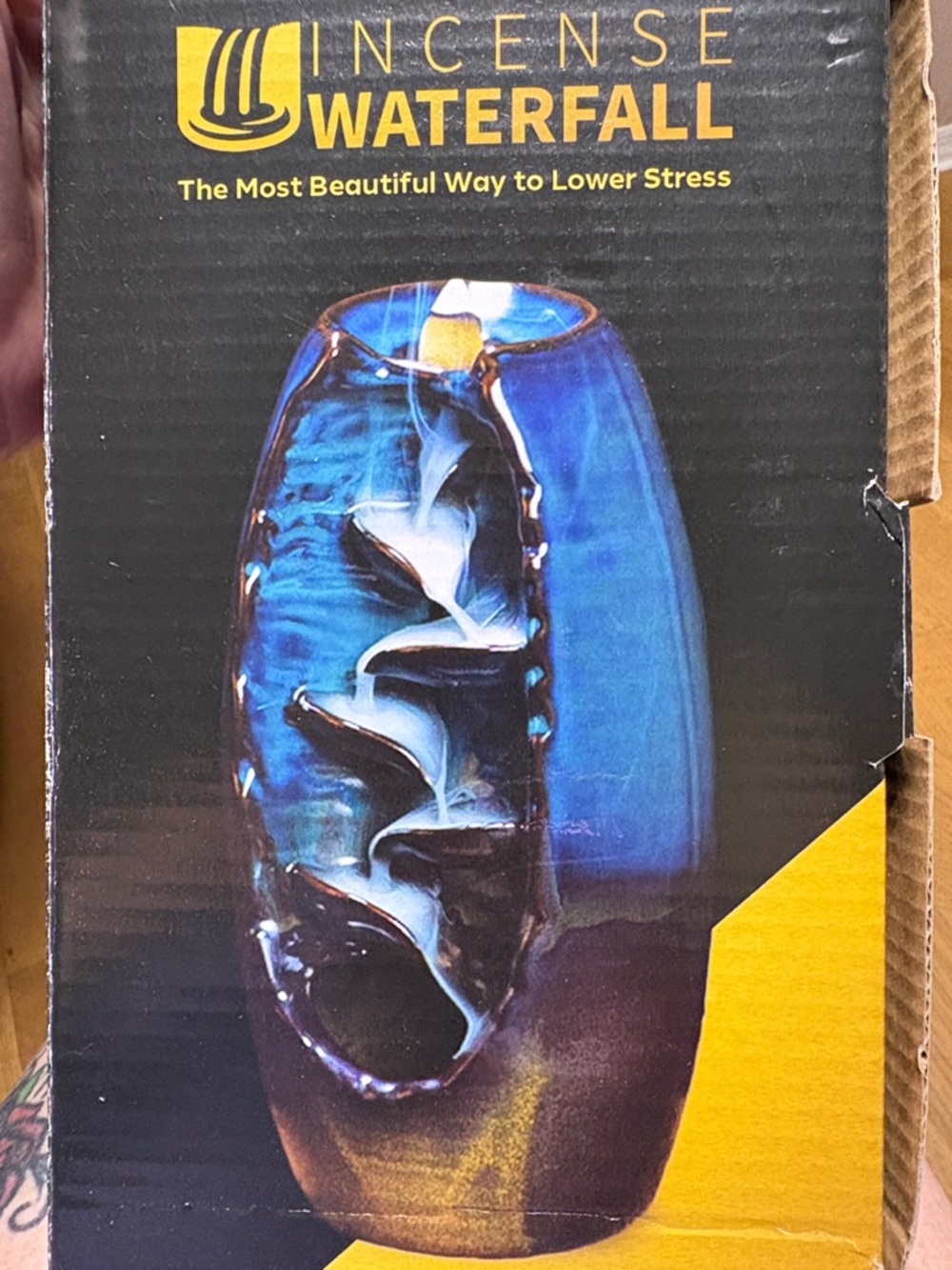 Blue Ceramic Backflow Incense Fountain